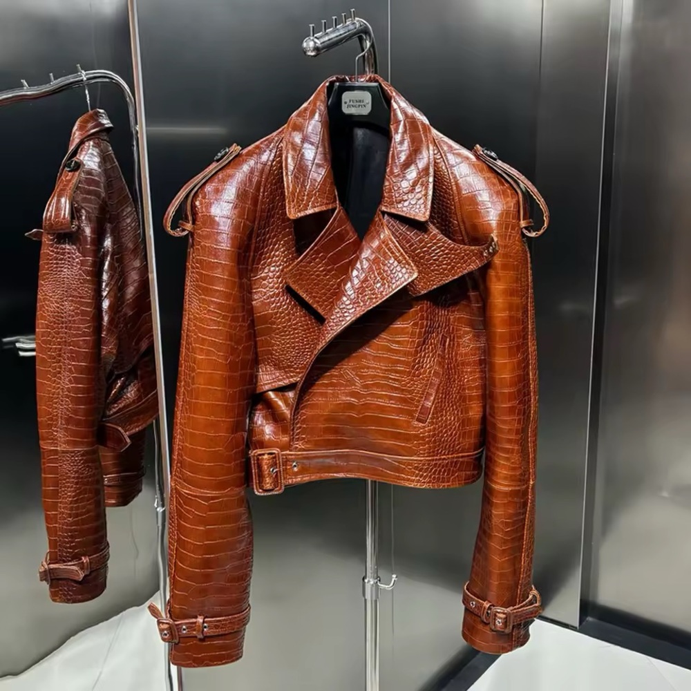 Crocodile Leather Jacket